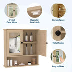 Armoire de toilette murale COZONY 22.2 avec miroir, meuble de rangement de salle de bain avec étagère réglable, organisateur étanche
