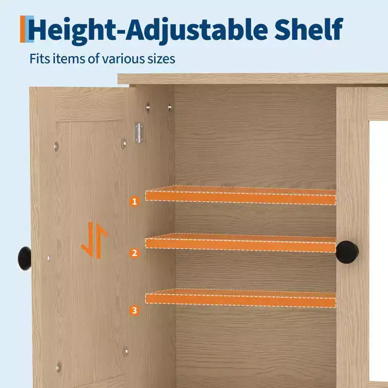 Armoire de toilette murale COZONY 22.2 avec miroir, meuble de rangement de salle de bain avec étagère réglable, organisateur étanche