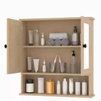 Armoire de toilette murale COZONY 22.2 avec miroir, meuble de rangement de salle de bain avec étagère réglable, organisateur étanche