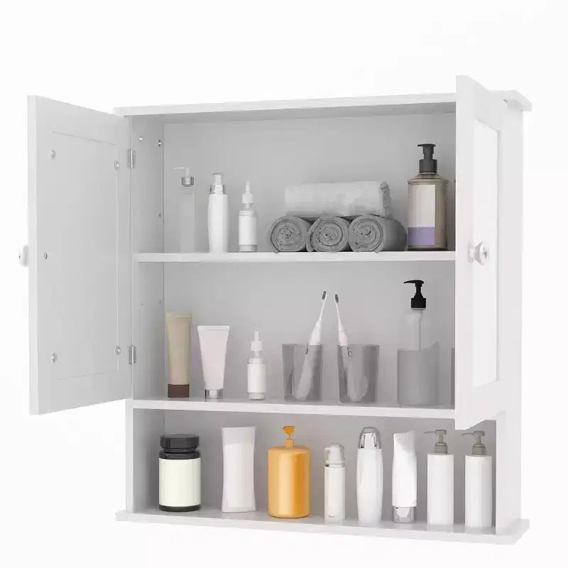 Armoire de toilette murale COZONY 22.2 avec miroir, meuble de rangement de salle de bain avec étagère réglable, organisateur étanche