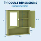 Armoire de toilette murale COZONY 22.2 avec miroir, meuble de rangement de salle de bain avec étagère réglable, organisateur étanche