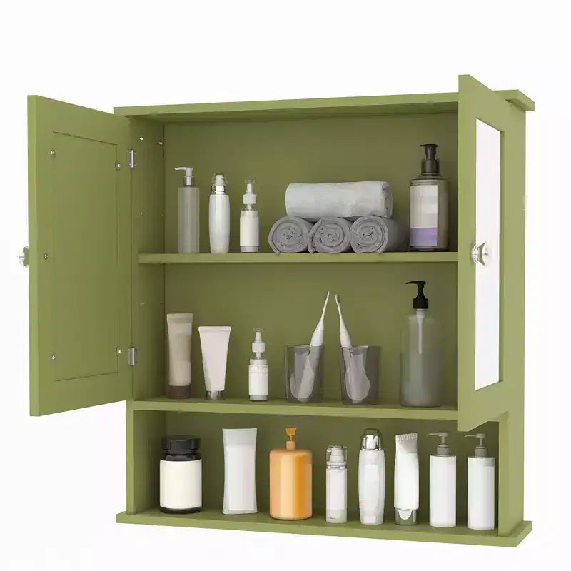Armoire de toilette murale COZONY 22.2 avec miroir, meuble de rangement de salle de bain avec étagère réglable, organisateur étanche