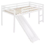 Lit superposé Luxystar une place avec toboggan et barrière pour chambre d'enfant
