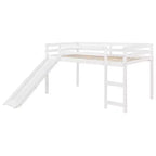 Lit superposé Luxystar une place avec toboggan et barrière pour chambre d'enfant