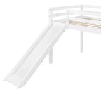 Lit superposé Luxystar une place avec toboggan et barrière pour chambre d'enfant