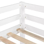 Lit superposé Luxystar une place avec toboggan et barrière pour chambre d'enfant