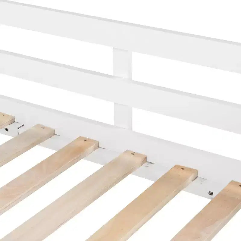 Lit superposé Luxystar une place avec toboggan et barrière pour chambre d'enfant
