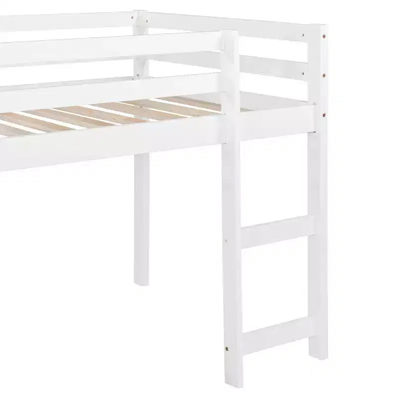 Lit superposé Luxystar une place avec toboggan et barrière pour chambre d'enfant