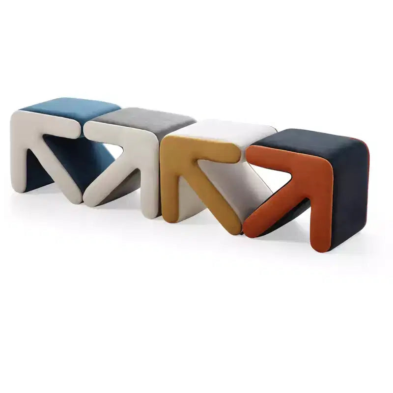 TUYOHW Pouf Flèche Créatif Moderne avec Banc d'entrée Rembourré en Velours pour Enfants, Repose-pieds Design Artisanat pour Salon, Chambre
