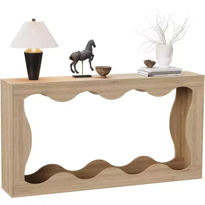 COZONY Table console longue de 63 pouces, Table de canapé étroite en bois à bords festonnés, style ferme moderne pour couloir, hall d'entrée, salon, montage facile