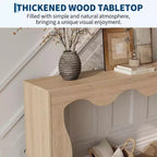 COZONY Table console longue de 63 pouces, Table de canapé étroite en bois à bords festonnés, style ferme moderne pour couloir, hall d'entrée, salon, montage facile