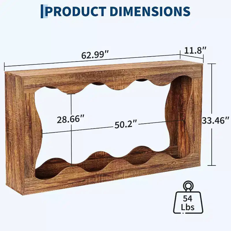 COZONY Table console longue de 63 pouces, Table de canapé étroite en bois à bords festonnés, style ferme moderne pour couloir, hall d'entrée, salon, montage facile