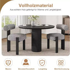 Chaises de salle à manger COZONY Boucle, chaises d'appoint sans accoudoirs en tissu teddy rembourré avec pieds en bois pour salle à manger et salon