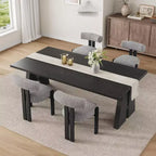 COZONY Boucle Dining Chairs, Upholstered Teddy Fabric Wood Legs Armless Side Chairs for Dining Room Living Room
