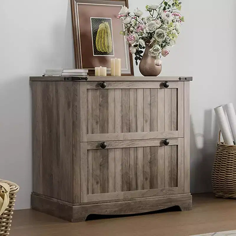 Meuble Classeur à 2 Tiroirs, Classeur Latéral avec Cadres Suspendus pour Documents Format A4/Lettre/Légal, Meuble de Rangement Rustique en Bois pour Bureau à Domicile
