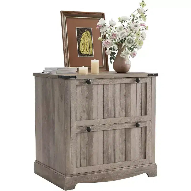 2 Drawer File Cabinet,Lateral File Cabinet with Hanging File Folders for a4/Letter/Legal Size Documents,Wood Rustic Storage Cabinet for Home Office