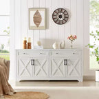 Meuble TV de 61 pouces, meuble TV multifonctionnel combiné, meuble de rangement grande capacité, adapté aux salons, chambres et bureaux, blanc