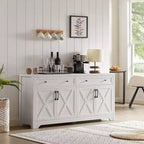 Meuble TV de 61 pouces, meuble TV multifonctionnel combiné, meuble de rangement grande capacité, adapté aux salons, chambres et bureaux, blanc