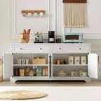 Meuble TV de 61 pouces, meuble TV multifonctionnel combiné, meuble de rangement grande capacité, adapté aux salons, chambres et bureaux, blanc