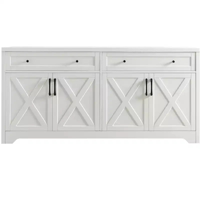 Meuble TV de 61 pouces, meuble TV multifonctionnel combiné, meuble de rangement grande capacité, adapté aux salons, chambres et bureaux, blanc