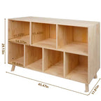 Bibliothèque ouverte à 7 casiers, meuble de rangement en bois à 2 niveaux sur pied avec pieds, bibliothèque ouverte sur pied avec casiers