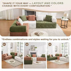 Canapé modulable 4 places en chenille avec accoudoirs incurvés, color block, largeur 279,98 cm