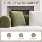 Canapé modulable 4 places en chenille avec accoudoirs incurvés, color block, largeur 279,98 cm