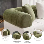 Canapé modulable 4 places en chenille avec accoudoirs incurvés, color block, largeur 279,98 cm