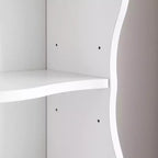 TUYOHW Bibliothèque autoportante à 7 niveaux avec bord ondulé, meuble de rangement avec étagères réglables, unités supérieure et inférieure détachables