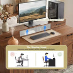 Bureau de direction 59" avec 6 tiroirs, bureau d'ordinateur en bois avec tiroir classeur et station de charge, table de conférence pour bureau à domicile
