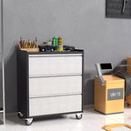 Servante d'atelier métallique à roulettes robuste à 3 tiroirs - Chariot de rangement mobile pour garage, atelier, bureau et entrepôt (gris)