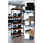 COZONY Chariot de Rangement Pliant en Bois à 4 Niveaux - Organisateur de Cuisine Extensible avec Roues Verrouillables, Étagère de Garage Robuste, Capacité de Charge de 45 kg