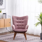 Fauteuil d'appoint capitonné moderne avec pouf, fauteuil à oreilles rembourré pour salon, fauteuil de lecture pour chambre à coucher ou appartement-Panipeachy
