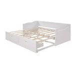 Lit de repos moderne en bois Luxystar avec lit gigogne et 2 tiroirs de rangement pour le salon