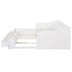 Lit de repos moderne en bois Luxystar avec lit gigogne et 2 tiroirs de rangement pour le salon