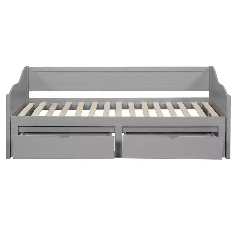 Lit de repos moderne en bois Luxystar avec lit gigogne et 2 tiroirs de rangement pour le salon