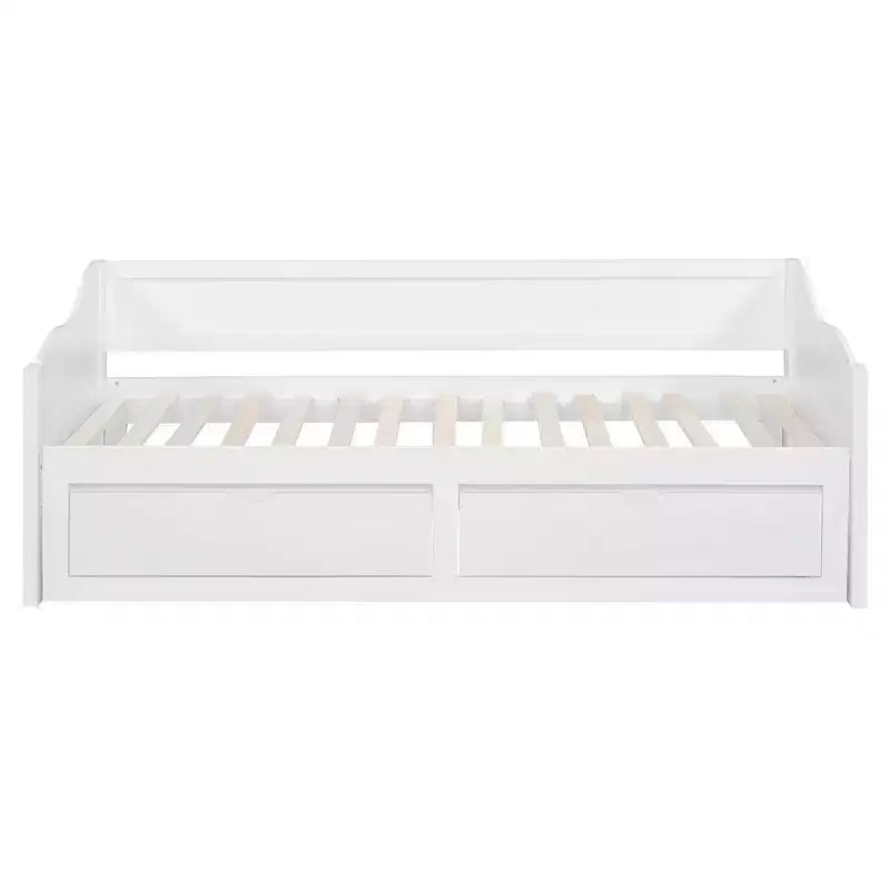Lit de repos moderne en bois Luxystar avec lit gigogne et 2 tiroirs de rangement pour le salon
