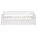 Lit de repos moderne en bois Luxystar avec lit gigogne et 2 tiroirs de rangement pour le salon