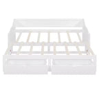 Lit de repos moderne en bois Luxystar avec lit gigogne et 2 tiroirs de rangement pour le salon