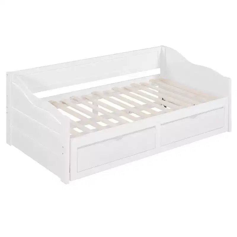 Lit de repos moderne en bois Luxystar avec lit gigogne et 2 tiroirs de rangement pour le salon