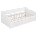 Lit de repos moderne en bois Luxystar avec lit gigogne et 2 tiroirs de rangement pour le salon