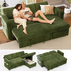 Canapé-lit d'angle réversible Dyonery 81 avec lit gigogne 4 en 1, coffre de rangement, ports USB et poches latérales pour salon