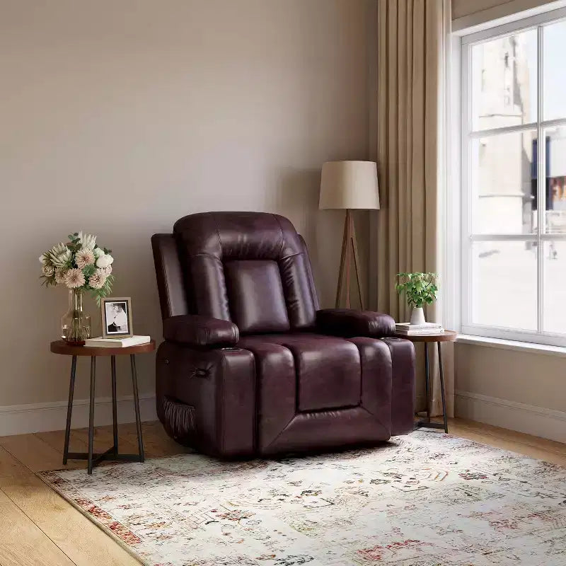 Fauteuil inclinable Acekool, fauteuil réglable en similicuir PU, pour salon, mobilité des personnes âgées