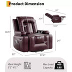 Fauteuil inclinable Acekool, fauteuil réglable en similicuir PU, pour salon, mobilité des personnes âgées