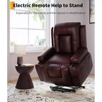 Fauteuil inclinable Acekool, fauteuil réglable en similicuir PU, pour salon, mobilité des personnes âgées