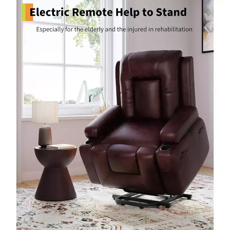 Fauteuil inclinable Acekool, fauteuil réglable en similicuir PU, pour salon, mobilité des personnes âgées