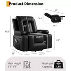 Fauteuil inclinable Acekool, fauteuil réglable en similicuir PU, pour salon, mobilité des personnes âgées