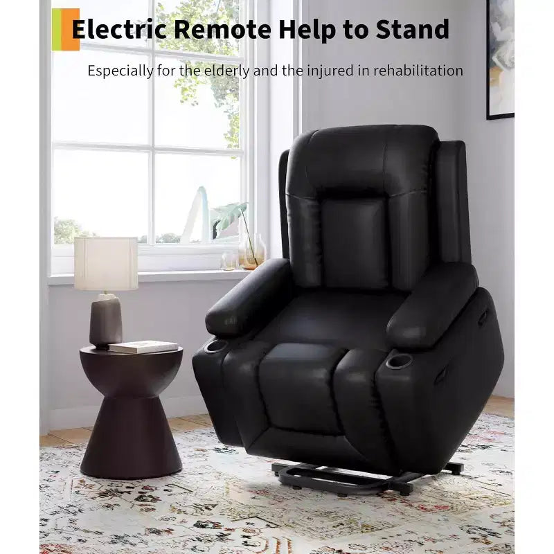 Fauteuil inclinable Acekool, fauteuil réglable en similicuir PU, pour salon, mobilité des personnes âgées