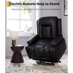 Fauteuil inclinable Acekool, fauteuil réglable en similicuir PU, pour salon, mobilité des personnes âgées