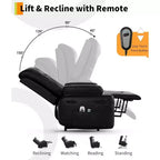 Fauteuil inclinable Acekool, fauteuil réglable en similicuir PU, pour salon, mobilité des personnes âgées